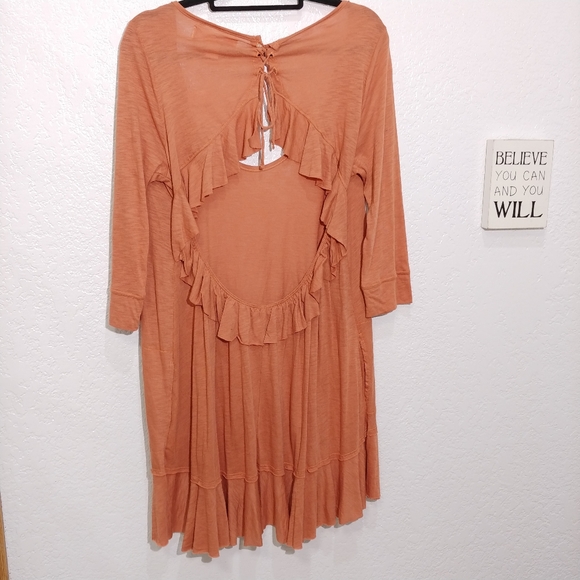 Free People Dresses & Skirts - Free People Beach Ruffle open back Dress in Cedar